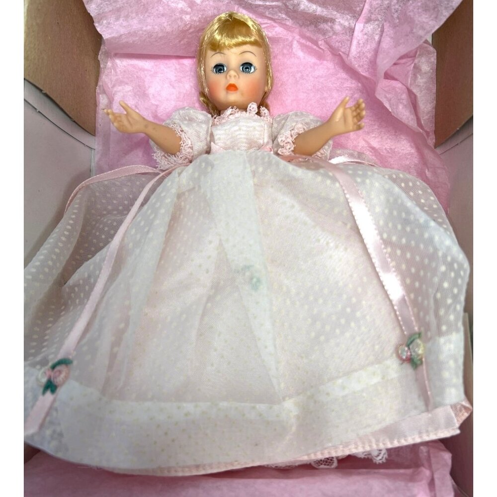 Madame Alexander Flower Girl Doll In Pink Polka Dot Dress With Lace Details & Bo
